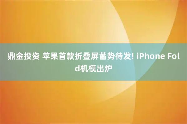 鼎金投资 苹果首款折叠屏蓄势待发! iPhone Fold机模出炉